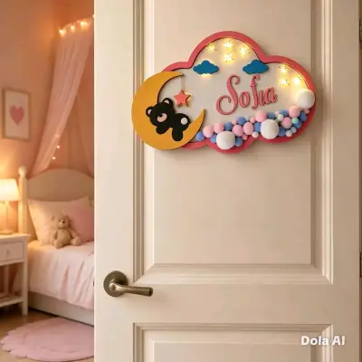 Letrero Decorativo Infantil Personalizado con Luces - miniatura 1