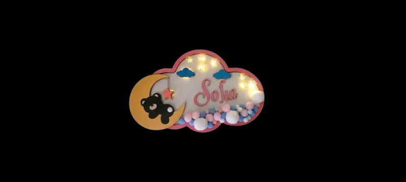 Letrero Decorativo Infantil Personalizado con Luces - 2
