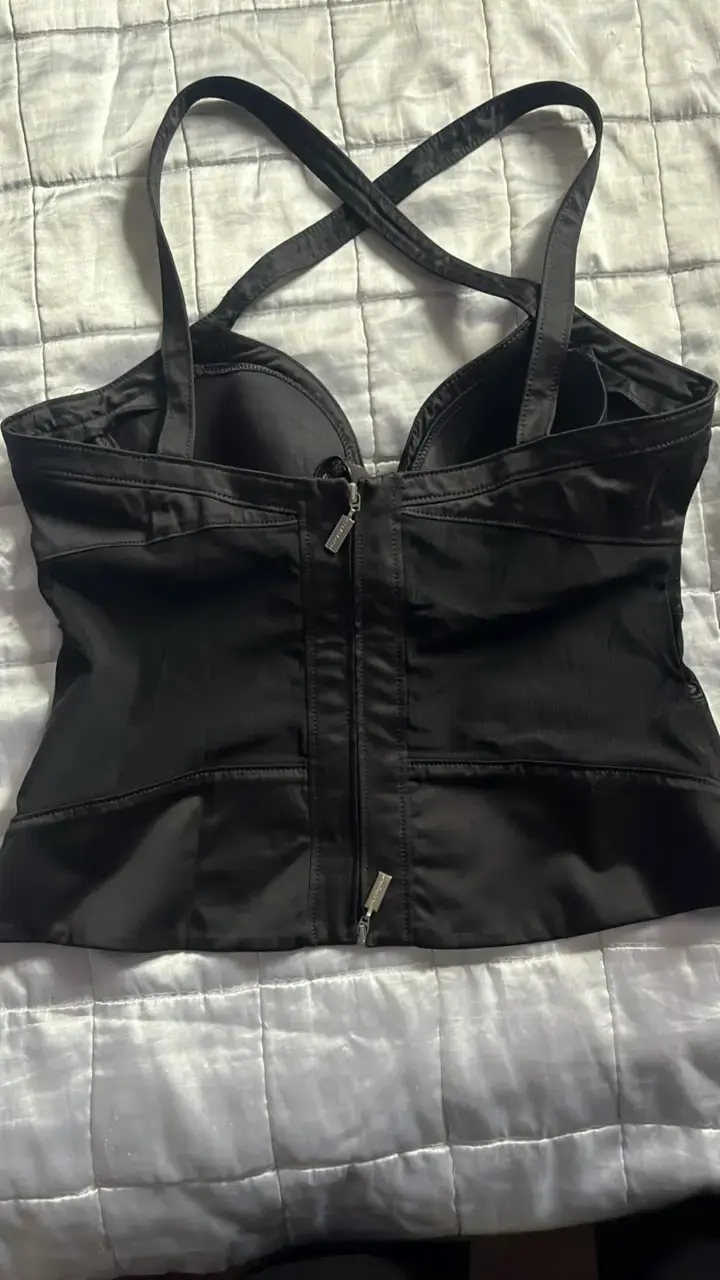 Corset negro con tirantes ajustables - 2