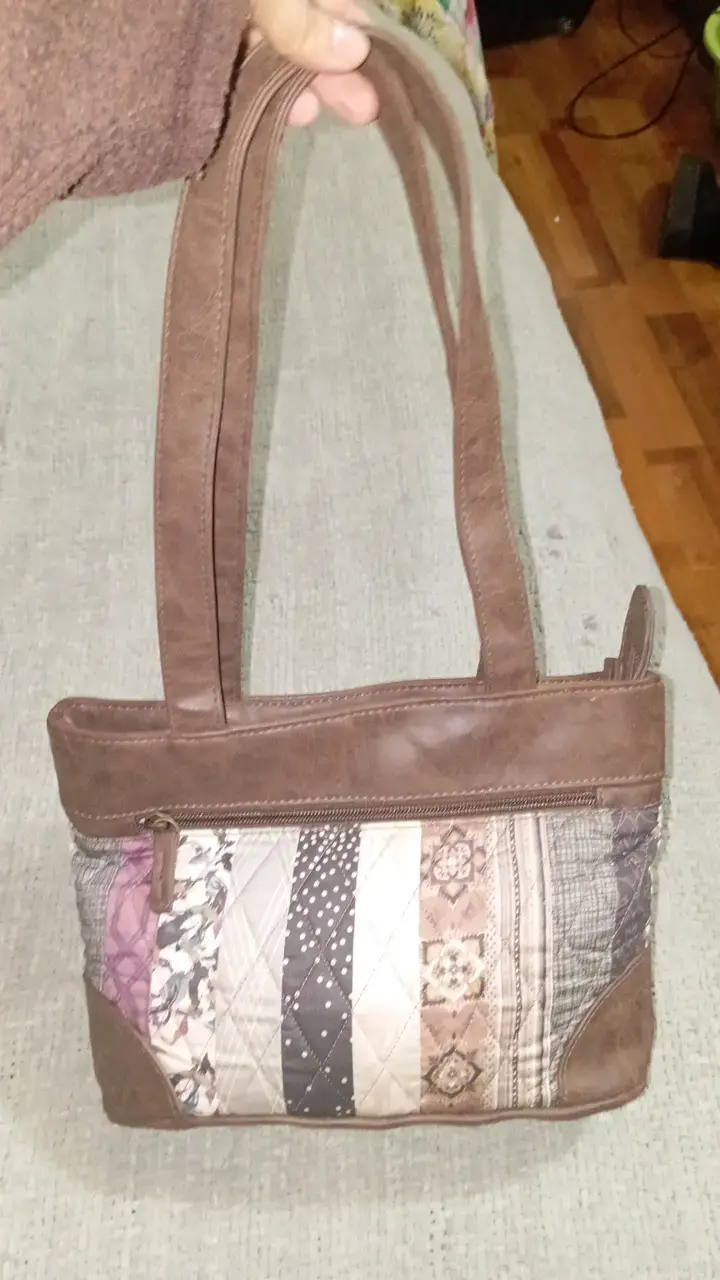 Cartera de hombro patchwork marrón Donna sharp - 2
