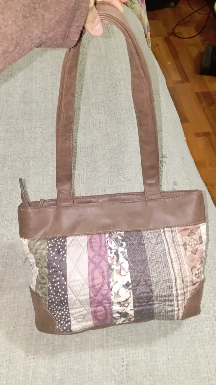 Cartera de hombro patchwork marrón Donna sharp - 3