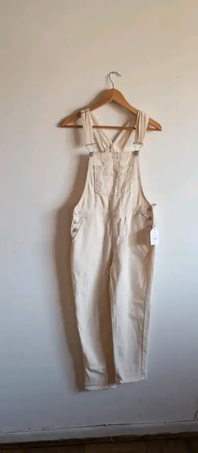Jardinera beige de algodón para mujer - miniatura 1