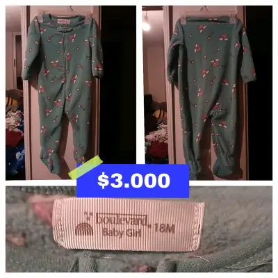 Pijama enterizo para bebé niña 18M - miniatura 1