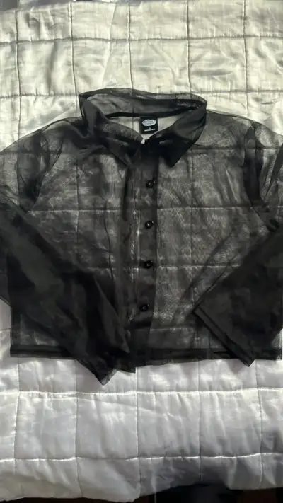 Camisa transparente negra para mujer talla XL - miniatura 1