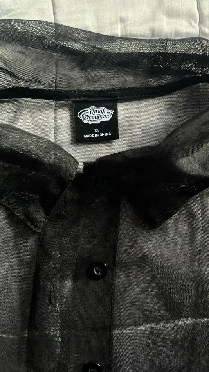Camisa transparente negra para mujer talla XL - 2