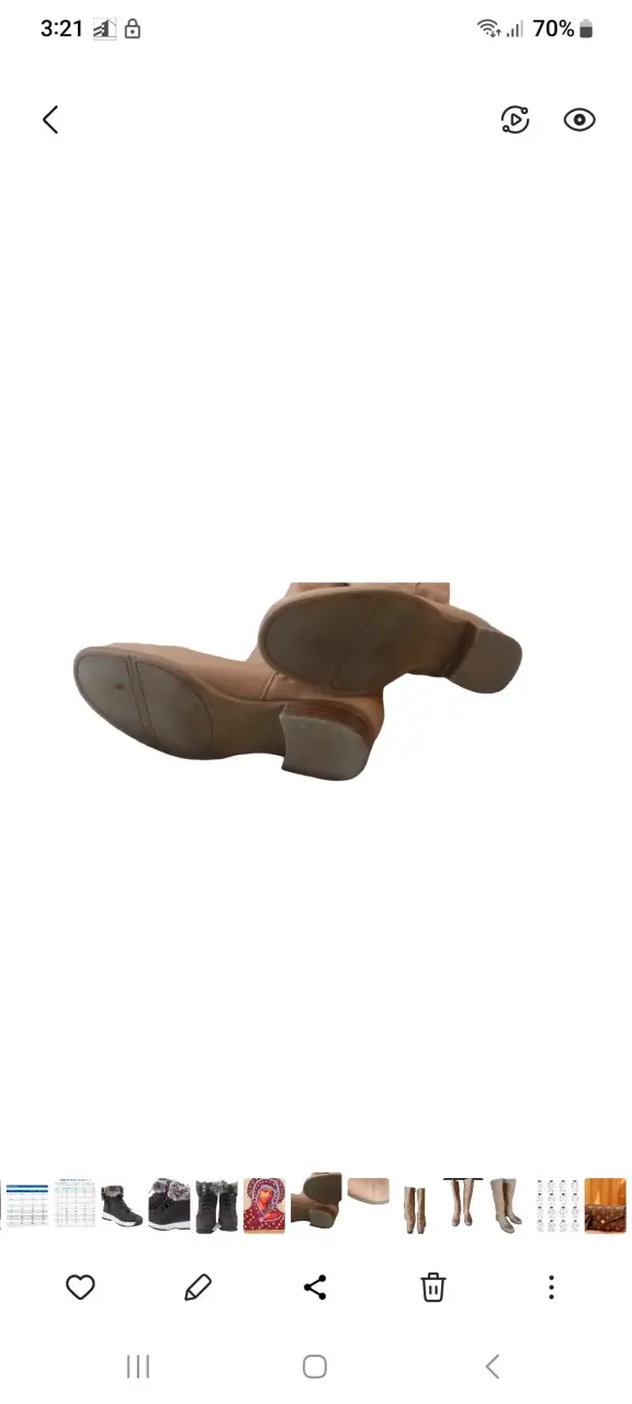 Botas de cuero beige con cierre lateral - 4