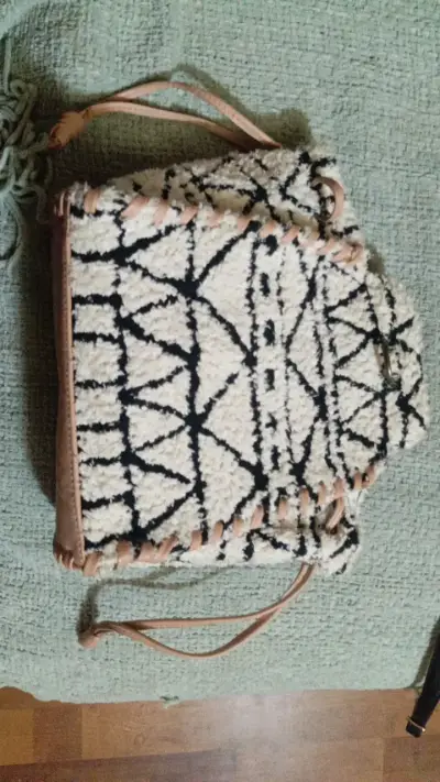Mochila boho de tela con diseño geométrico - miniatura 1
