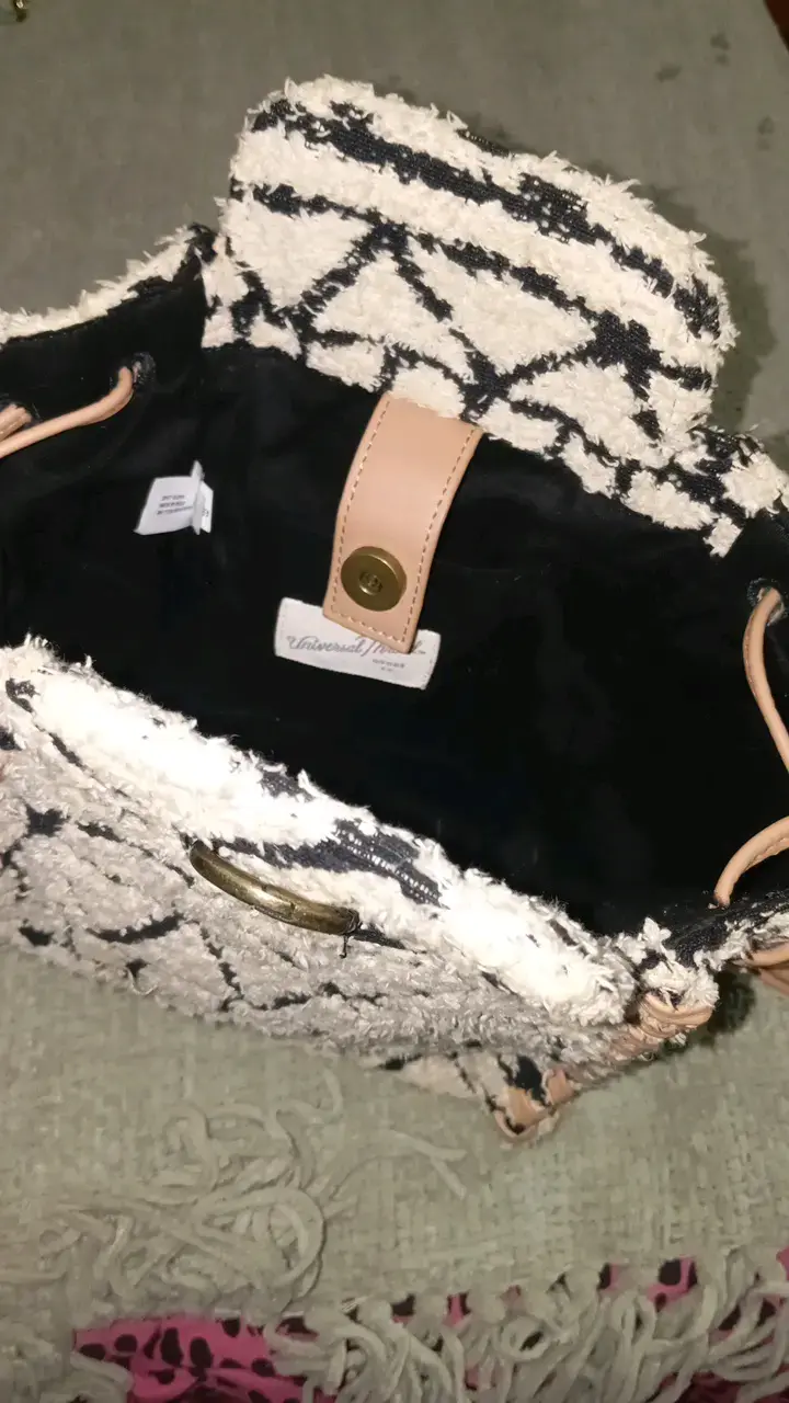 Mochila boho de tela con diseño geométrico - 4