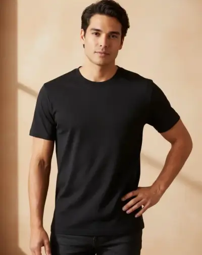 Pack de Poleras Básicas Hanes Negras Blancas tal M - miniatura 1