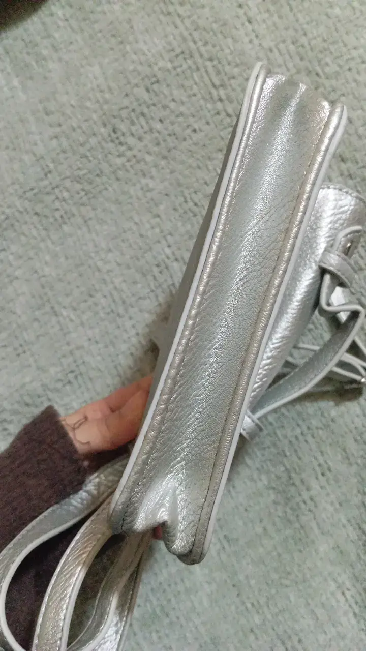 Cartera plateada pequeña con correa ajustable - 5