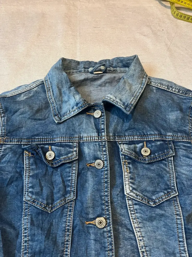 Blusa/chaqueta delgada de mezclilla azul - 2