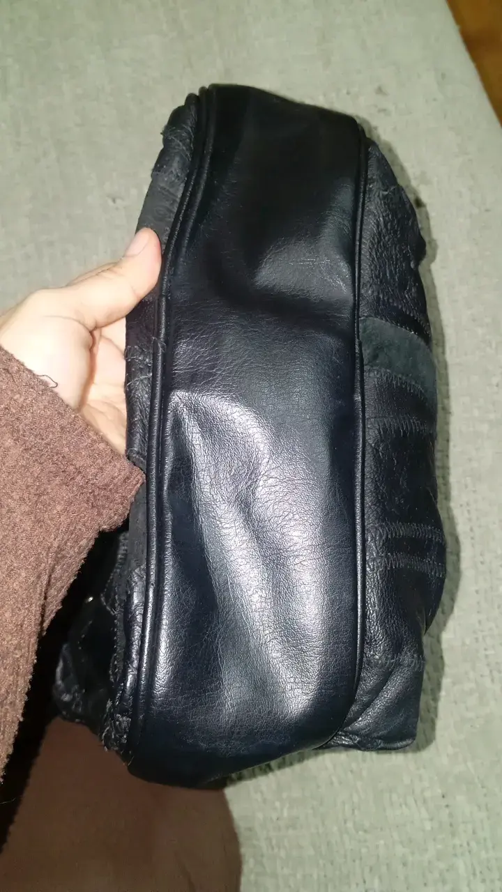 Bolso de cuero negro con asas largas - 4