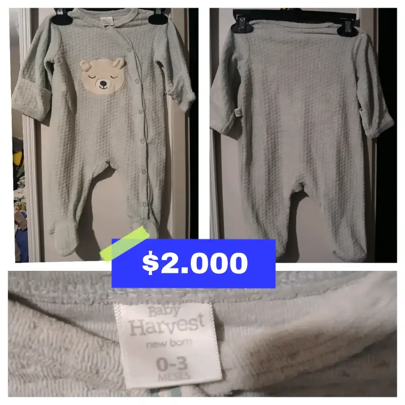 Pijama enterito para bebé Baby Harvest 0-3 meses