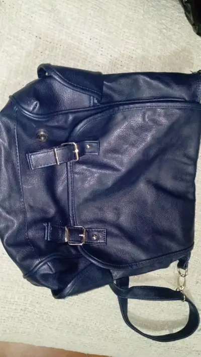 Bolso bandolera azul de cuero sintético - miniatura 3