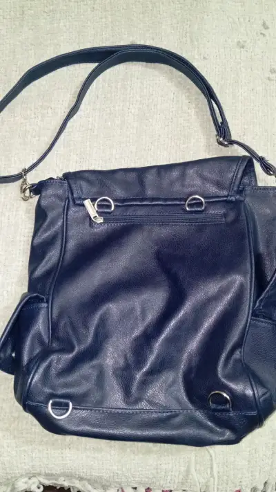 Bolso bandolera azul de cuero sintético - miniatura 5