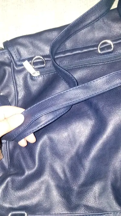 Bolso bandolera azul de cuero sintético - miniatura 6