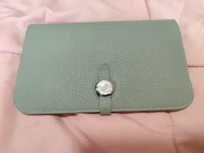 [nuevo original]Cartera de cuero verde Hermès eleg - miniatura 1