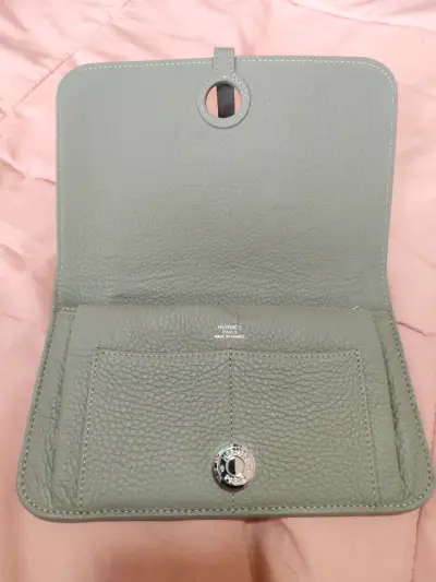 [nuevo original]Cartera de cuero verde Hermès eleg - miniatura 4