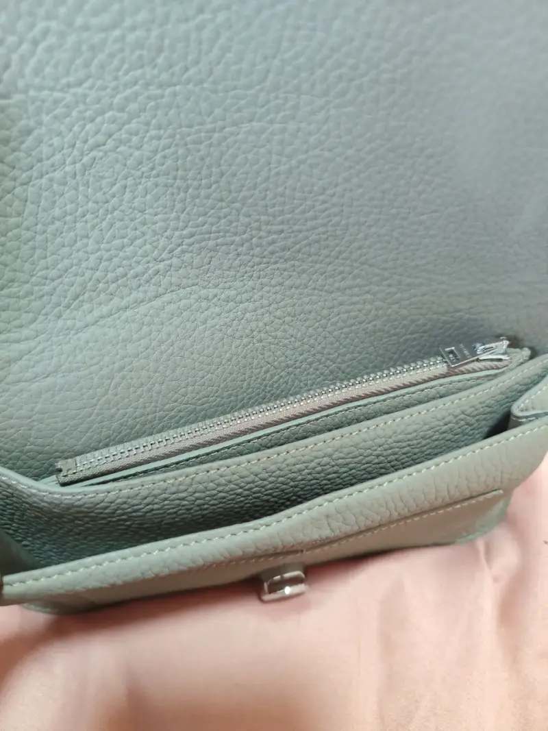 [nuevo original]Cartera de cuero verde Hermès eleg - 6