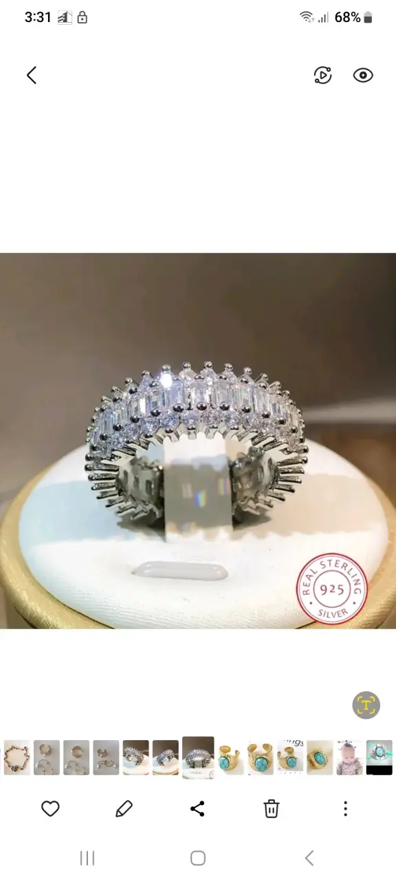 Anillo de plata esterlina 925 con circonitas