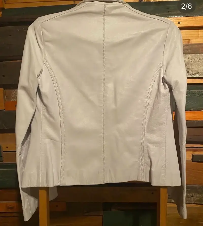 Chaqueta de cuero  beige para mujer - 4