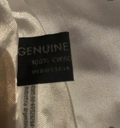 Chaqueta de cuero  beige para mujer - miniatura 5