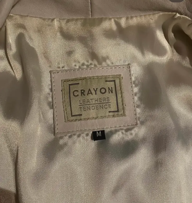 Chaqueta de cuero  beige para mujer - 6