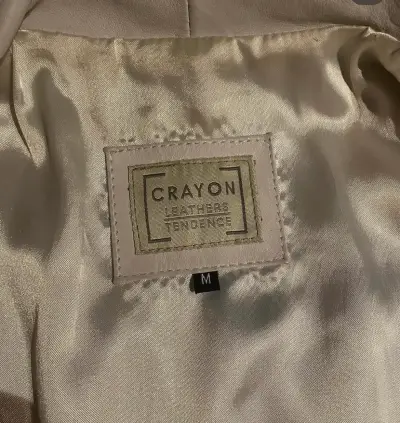 Chaqueta de cuero  beige para mujer - miniatura 6