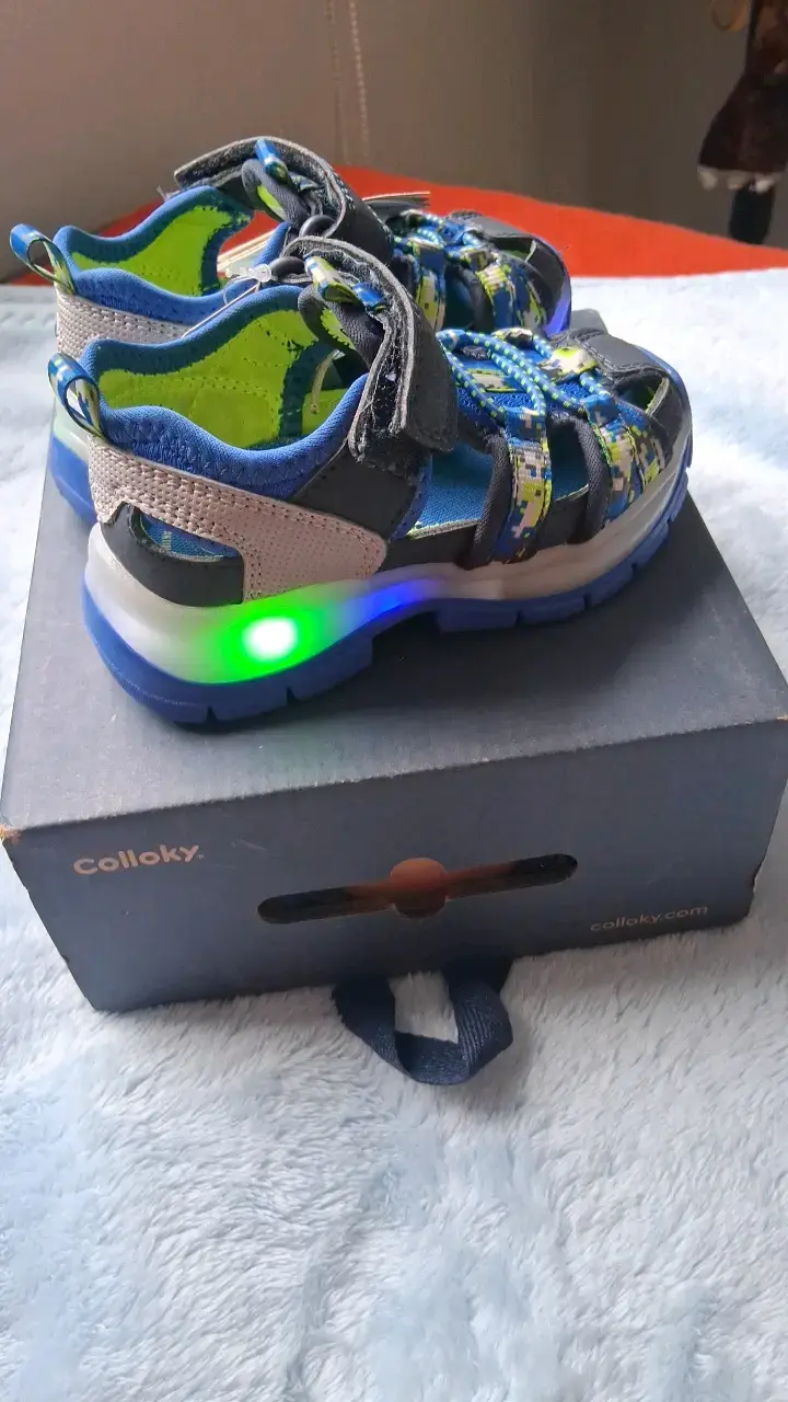 Sandalias para niños Colloky azul y verde - 2