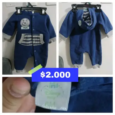 Enterito de bebé azul Disney Pooh - miniatura 1
