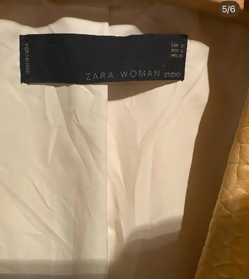 Chaqueta de cuero dorada para mujer - 5