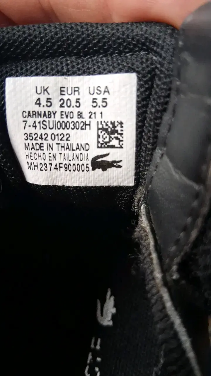 Zapatillas negras para niños con velcro Lacoste - 3