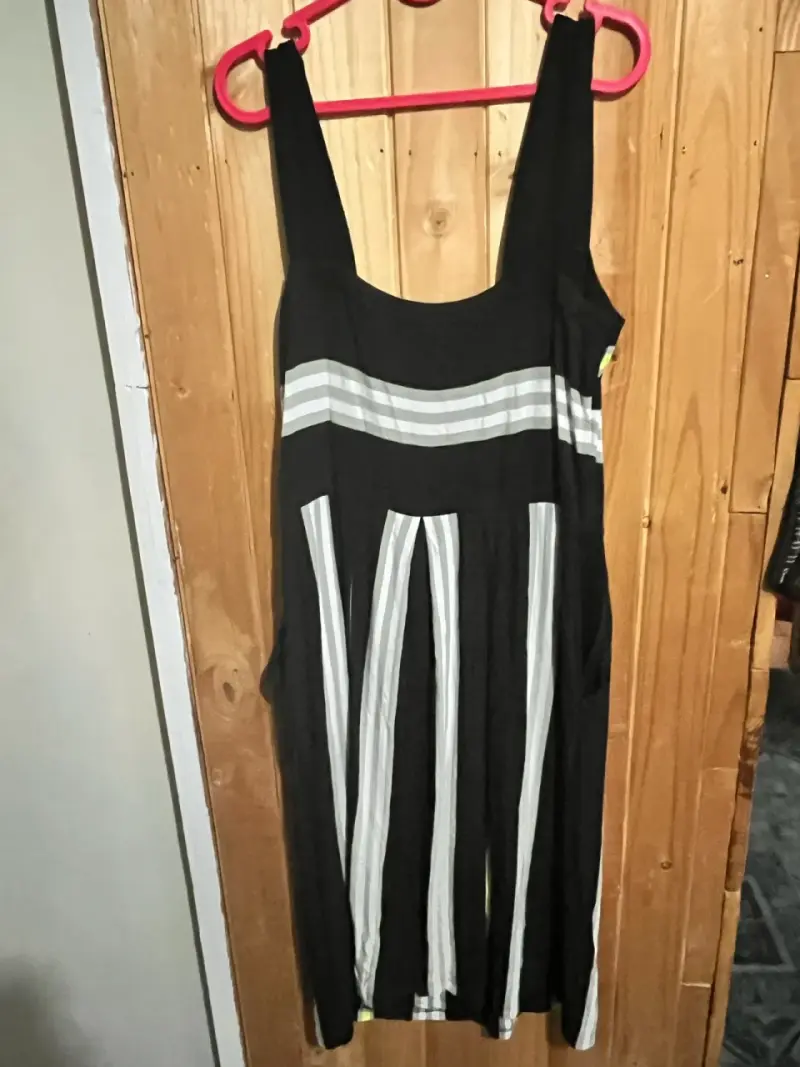 Vestido de rayas negro y blanco para mujer - 2
