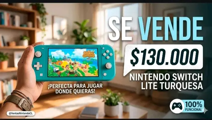 Nintendo Switch Lite Turquesa en buen estado - 4