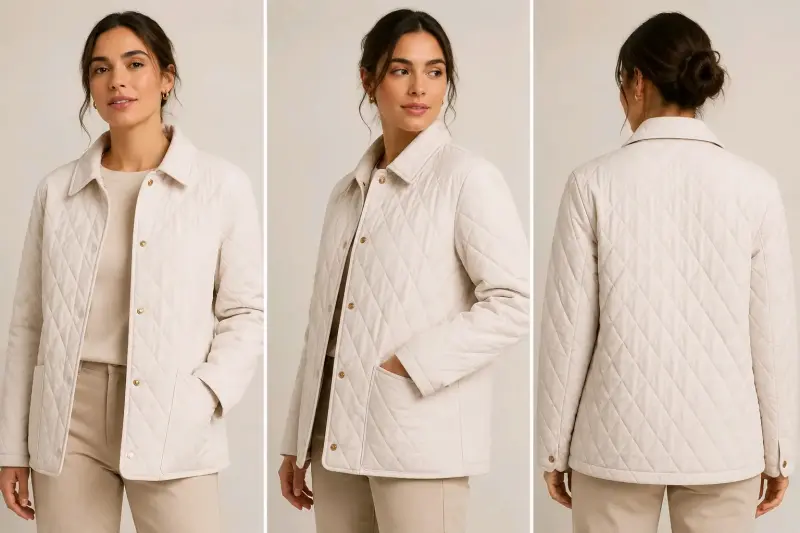 Chaqueta acolchada beige - 4