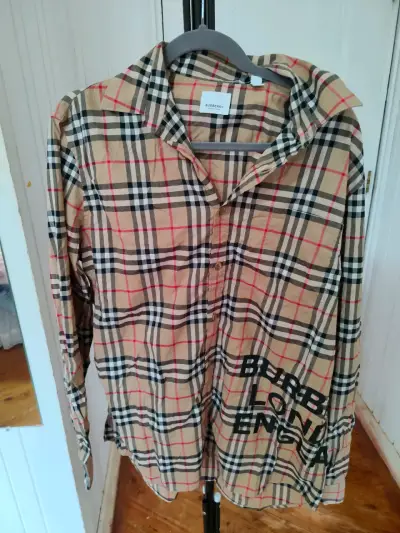 [nueva] Camisa Burberry de cuadros beige - miniatura 1