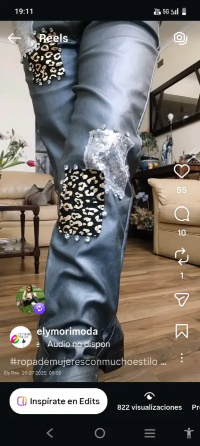 Pantalones de mujer con parches decorativos - miniatura 2