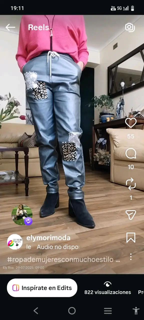 Pantalones de mujer con parches decorativos - 3