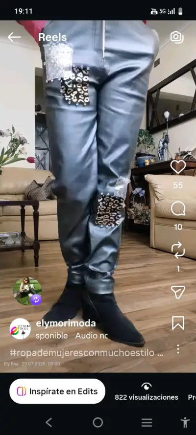 Pantalones de mujer con parches decorativos - miniatura 4