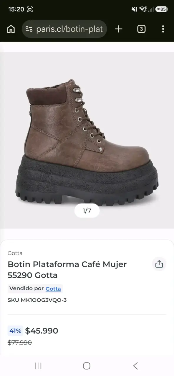 Botas de cuero marrón con plataforma gruesa - 5
