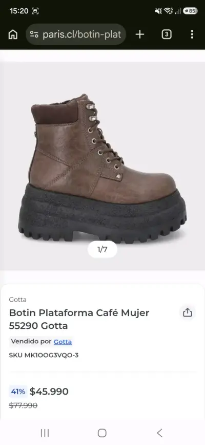 Botas de cuero marrón con plataforma gruesa - miniatura 5