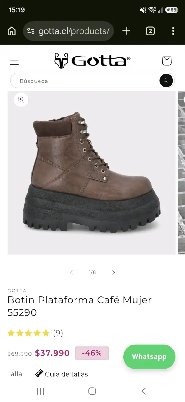 Botas de cuero marrón con plataforma gruesa - 6