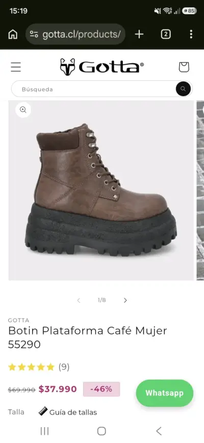 Botas de cuero marrón con plataforma gruesa - miniatura 6