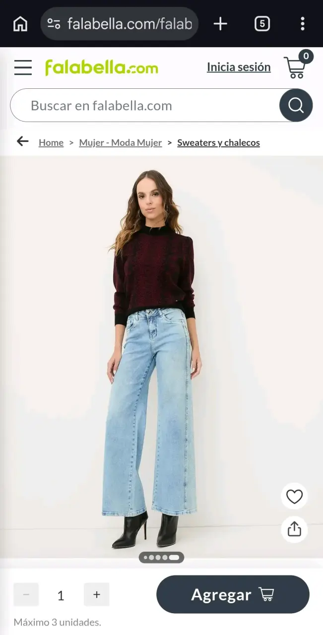 Suéter Mujer Rojo y Negro Mossimo - 4
