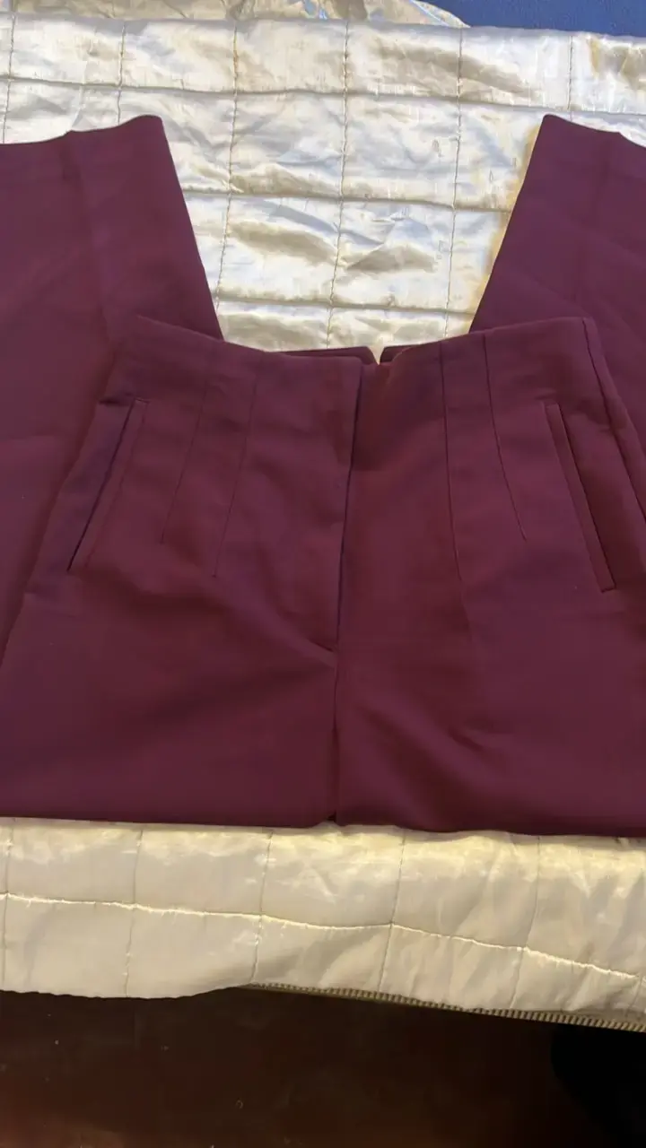 Pantalones burdeos de mujer Zara talla XL - 2