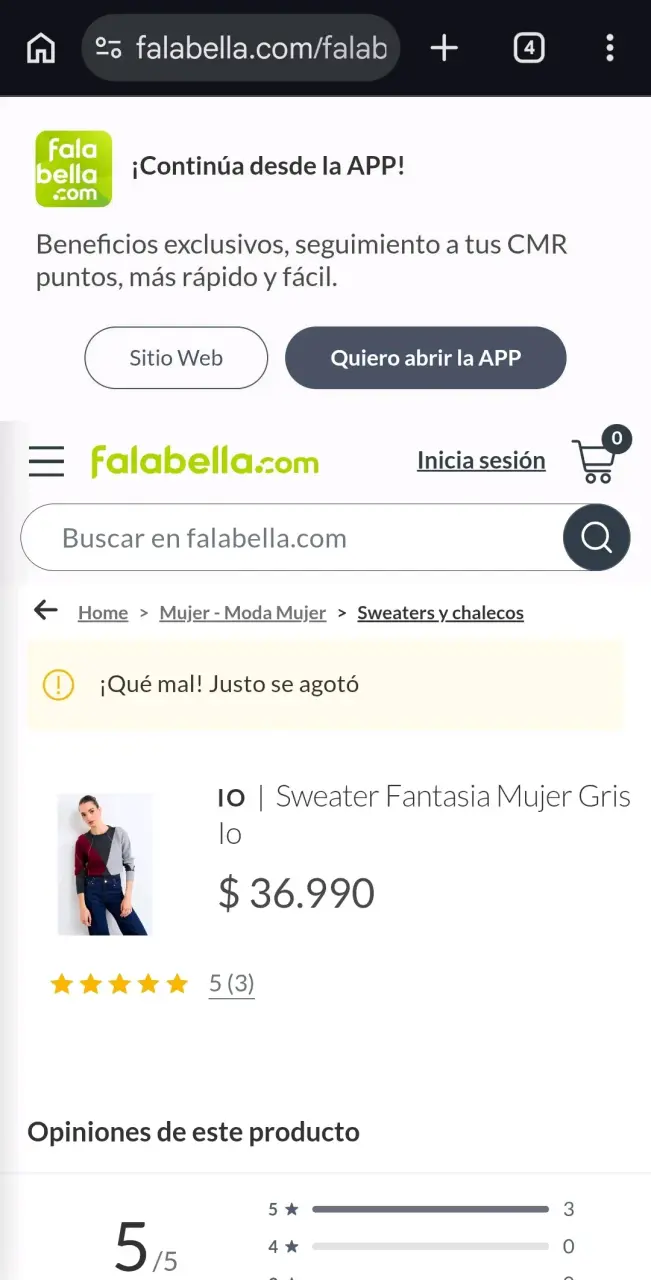Suéter Fantasía Mujer Gris IO - 4