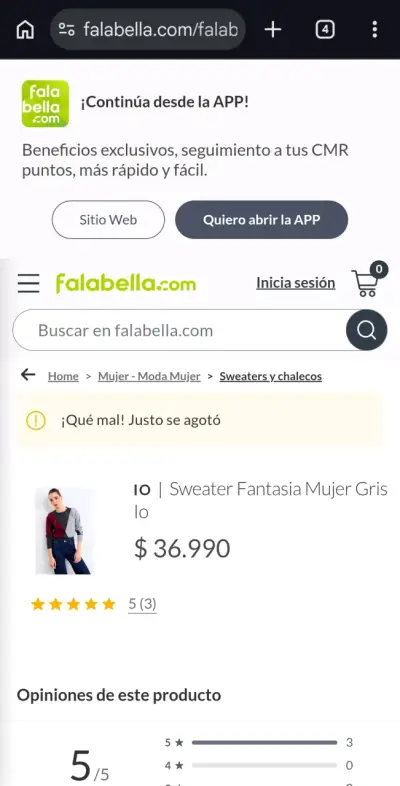 Suéter Fantasía Mujer Gris IO - miniatura 4