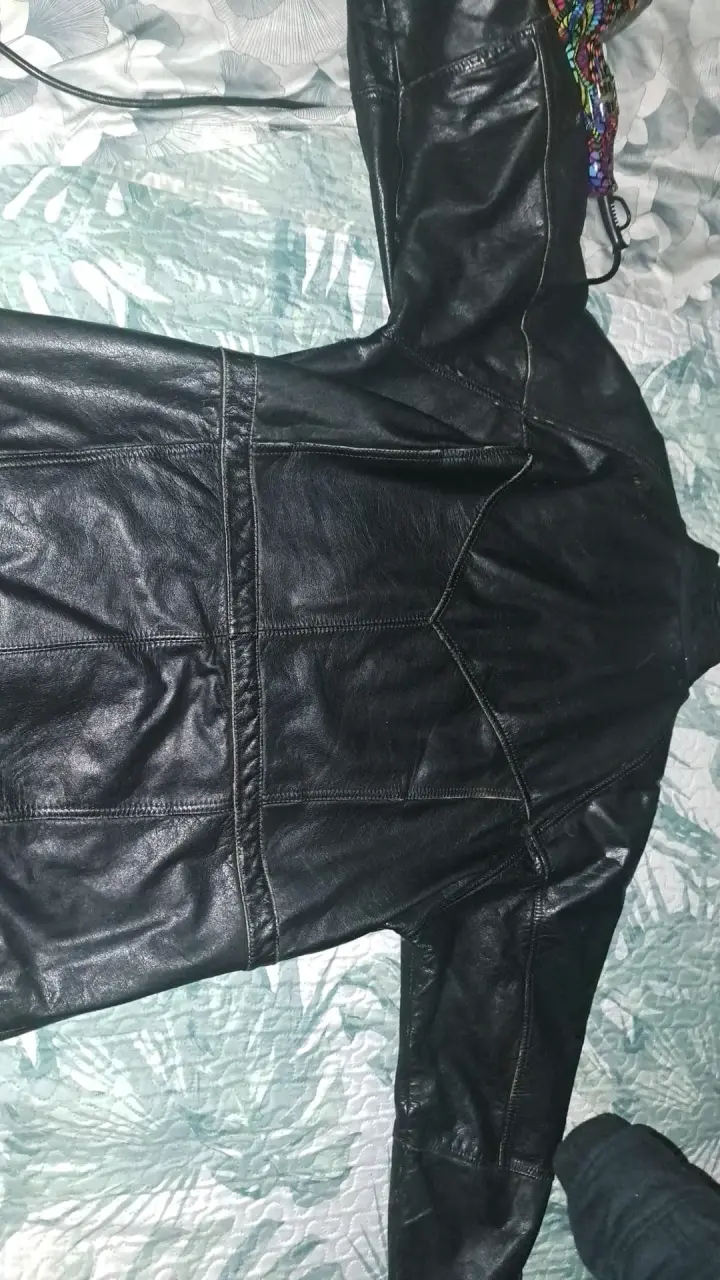 Chaqueta de cuero negra para hombre - 2