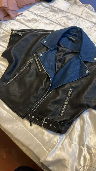 Chaqueta de cuero negra Zara Basic - miniatura 1