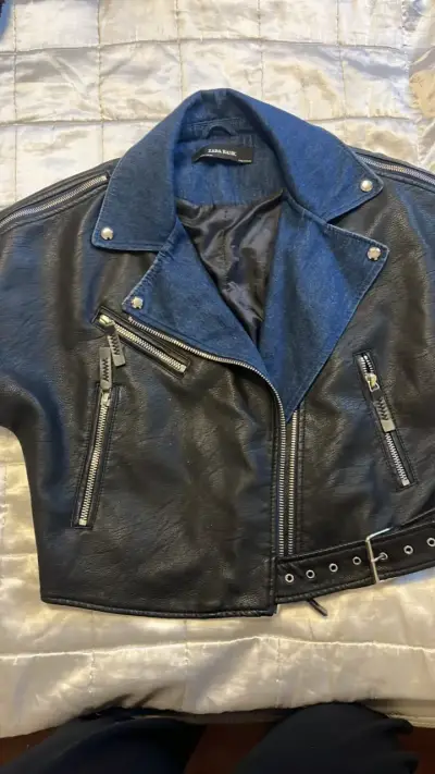 Chaqueta de cuero negra Zara Basic - miniatura 2